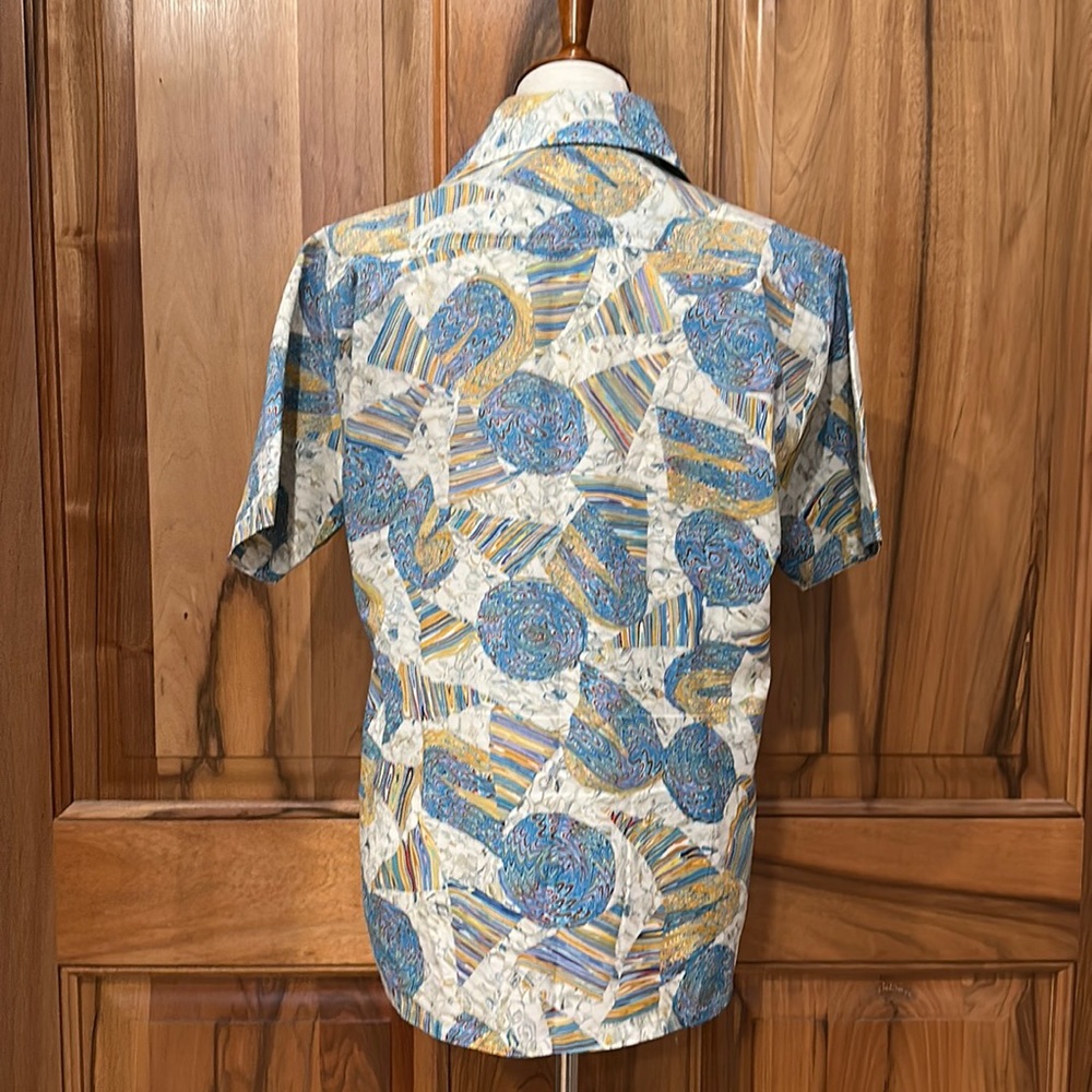 Vintage Psychedelic Rainbow, Men’s Button-up Short Sleeve, No Tags Est size S/XS - Picture 7 of 15